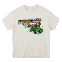 Cream Maryland Map Sunflower Cactus Serape Heavy Core Tee - RanaPortraitStore