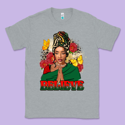 Believe Black Woman Classic Tee Designed By Fadigitalartstudio
