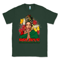 Sports Green believe black woman Classic Tee - FaDigitalArtStudio