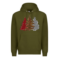 Army Green christmas trees Premium Hoodie - BarkalooDesign