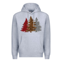 Heather Grey christmas trees Premium Hoodie - BarkalooDesign