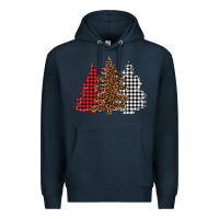 Navy christmas trees Premium Hoodie - BarkalooDesign