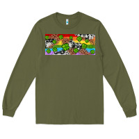 Army Green Western St. Patrick's Day Shamrock Rainbow Long Sleeve Tee - Artiststas