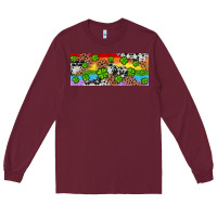 Burgundy Western St. Patrick's Day Shamrock Rainbow Long Sleeve Tee - Artiststas