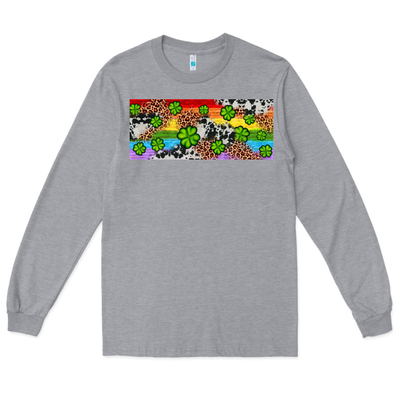 Western St. Patrick's Day Shamrock Rainbow Long Sleeve Tee by Artiststas | Teevron