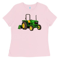 Bubblegum Pink farm tractor Ladies Tee - Artiststas