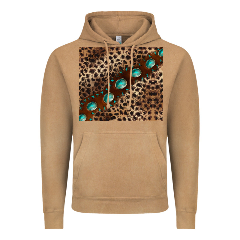 Leopard Gemstone Leather Vintage Hoodie by BarkalooDesign | Teevron