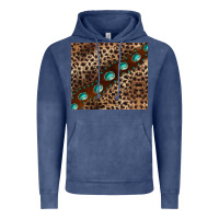 Vintage Denim leopard gemstone leather Vintage Hoodie - BarkalooDesign