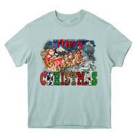Arona Merry Christmas Santa Sleigh Heavy Core Tee - FaDigitalArtStudio