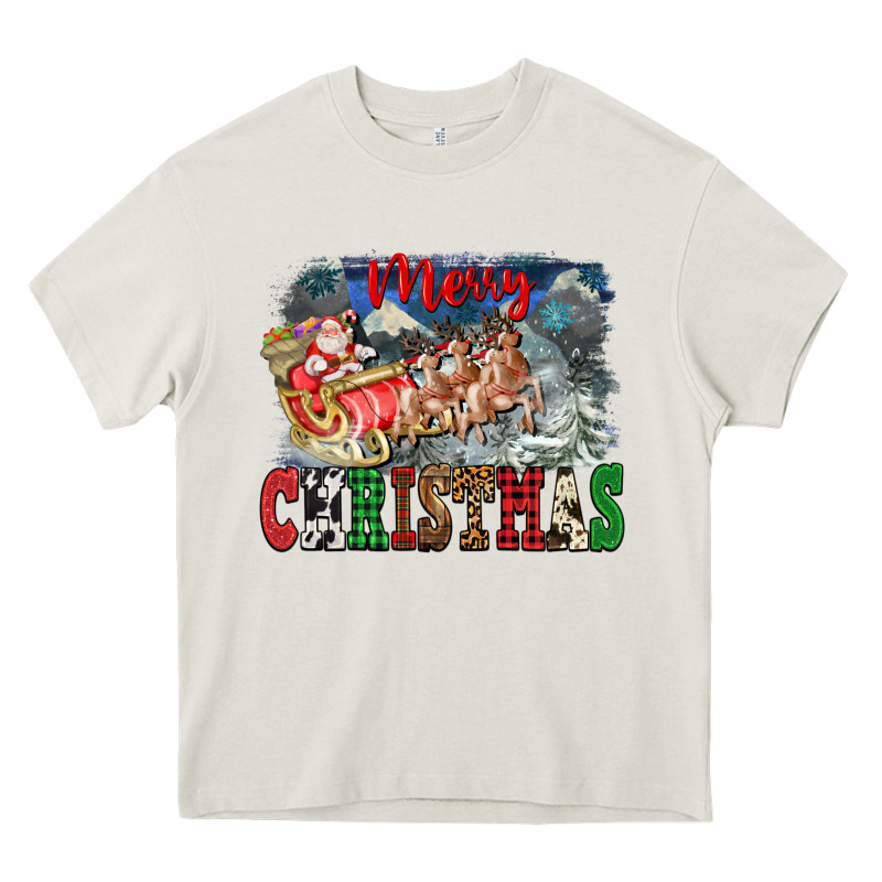 Merry Christmas Santa Sleigh Heavy Core Tee by FaDigitalArtStudio | Teevron