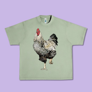 Wyandotte Rooster Urban Heavy Tee Designed By Lillyallendesigns