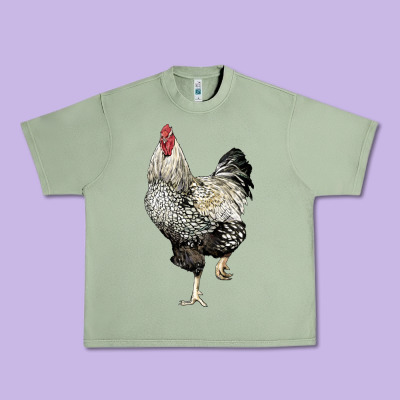 Wyandotte Rooster Urban Heavy Tee Designed By Lillyallendesigns