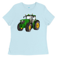 Baby Blue western farm tractor Ladies Tee - Artiststas