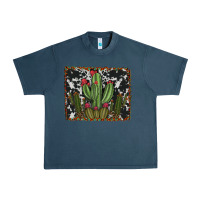 Midnight Navy aztec cowhide cacti Urban Heavy Tee - RanaPortraitStore