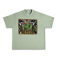 Oil Green aztec cowhide cacti Urban Heavy Tee - RanaPortraitStore