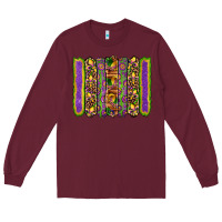 Burgundy mardi gras fleur de lis mask leopard glitter  brushstrokes Long Sleeve Tee - Artiststas