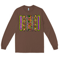 Chestnut mardi gras fleur de lis mask leopard glitter  brushstrokes Long Sleeve Tee - Artiststas