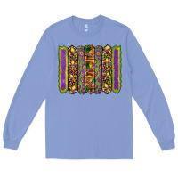 Colony Blue mardi gras fleur de lis mask leopard glitter  brushstrokes Long Sleeve Tee - Artiststas
