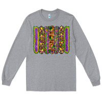 Heather Grey mardi gras fleur de lis mask leopard glitter  brushstrokes Long Sleeve Tee - Artiststas