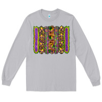 Moon Dust mardi gras fleur de lis mask leopard glitter  brushstrokes Long Sleeve Tee - Artiststas