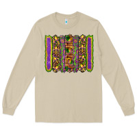 Mushroom mardi gras fleur de lis mask leopard glitter  brushstrokes Long Sleeve Tee - Artiststas