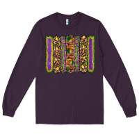 Plum mardi gras fleur de lis mask leopard glitter  brushstrokes Long Sleeve Tee - Artiststas