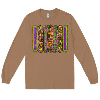 Toasted Coconut mardi gras fleur de lis mask leopard glitter  brushstrokes Long Sleeve Tee - Artiststas