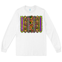 White mardi gras fleur de lis mask leopard glitter  brushstrokes Long Sleeve Tee - Artiststas