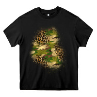 Black camouflage and leopard patch  1 Heavy Core Tee - BundleAndBundleShop