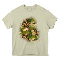 Mossy camouflage and leopard patch  1 Heavy Core Tee - BundleAndBundleShop