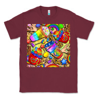 Burgundy lgbtq pride coffee cups with leopard seamless pattern bbs Classic Tee - BundleAndBundleShop