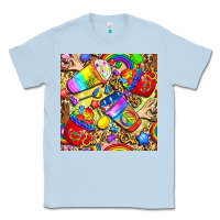 Dusty Blue lgbtq pride coffee cups with leopard seamless pattern bbs Classic Tee - BundleAndBundleShop