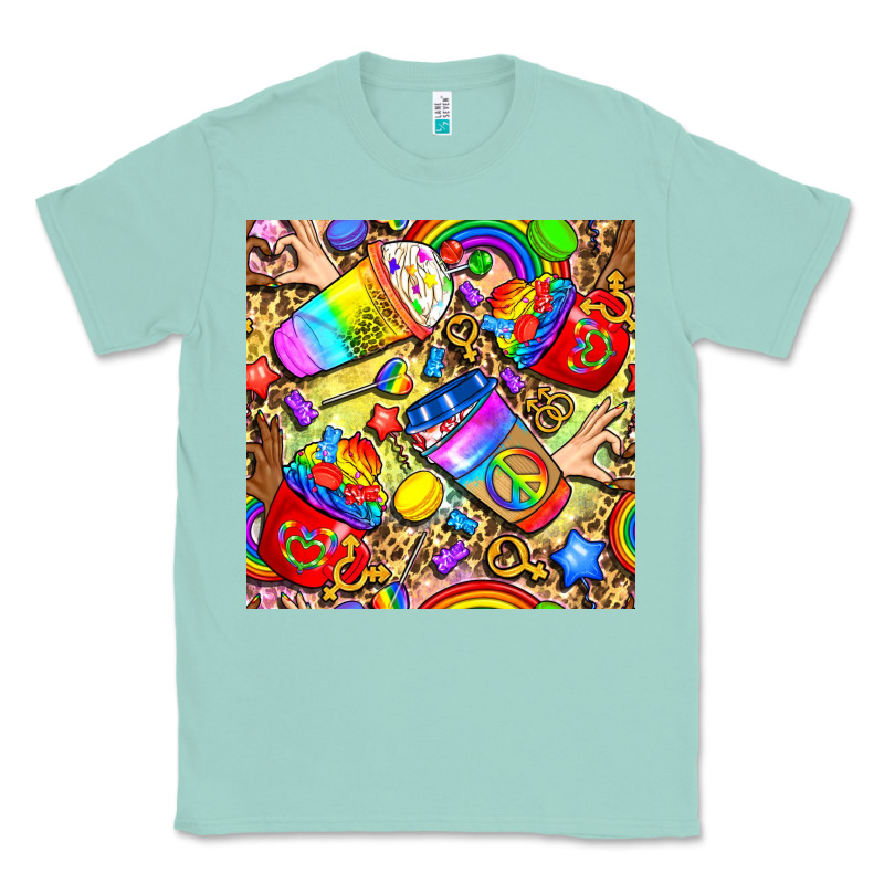 Lgbtq Pride Coffee Cups With Leopard Seamless Pattern Bbs Classic Tee by BundleAndBundleShop | Teevron