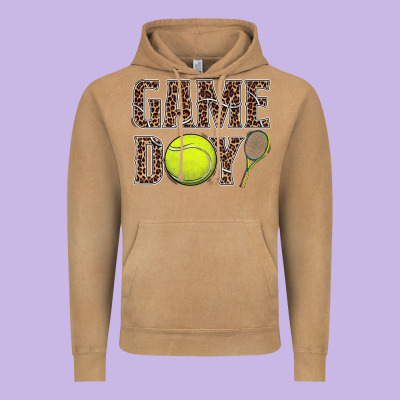 Tennis Game Day Vintage Hoodie Designed By Barkaloodesign