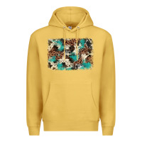 Antique Gold turquoise glitter cowhide background Premium Hoodie - BarkalooDesign