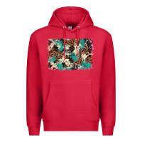 Cardinal turquoise glitter cowhide background Premium Hoodie - BarkalooDesign