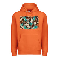 Carrot turquoise glitter cowhide background Premium Hoodie - BarkalooDesign
