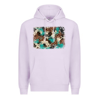 Lilac turquoise glitter cowhide background Premium Hoodie - BarkalooDesign