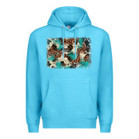 Ocean Blue turquoise glitter cowhide background Premium Hoodie - BarkalooDesign