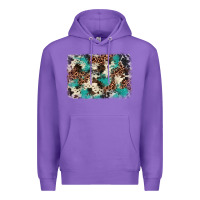 Purple turquoise glitter cowhide background Premium Hoodie - BarkalooDesign