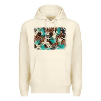 Sandshell turquoise glitter cowhide background Premium Hoodie - BarkalooDesign