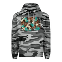 Slate Camo turquoise glitter cowhide background Premium Hoodie - BarkalooDesign