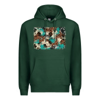 Sports Green turquoise glitter cowhide background Premium Hoodie - BarkalooDesign