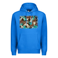 True Royal turquoise glitter cowhide background Premium Hoodie - BarkalooDesign