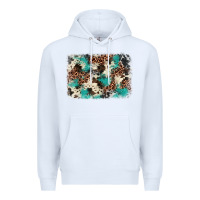White turquoise glitter cowhide background Premium Hoodie - BarkalooDesign