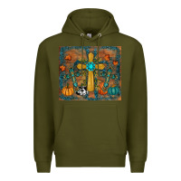 Army Green fall cross tumbler Premium Hoodie - RanaPortraitStore