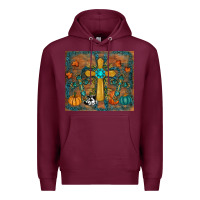 Burgundy fall cross tumbler Premium Hoodie - RanaPortraitStore