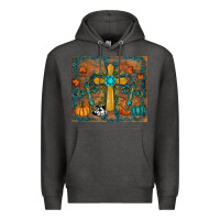 Charcoal Heather fall cross tumbler Premium Hoodie - RanaPortraitStore
