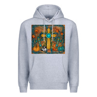 Heather Grey fall cross tumbler Premium Hoodie - RanaPortraitStore