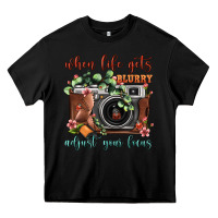 Black When Life Gets Blurry Adjust Your Focus Vintage Camera Heavy Core Tee - FaDigitalArtStudio